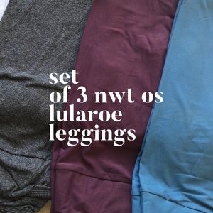 NWT Set of 3 OS Lularoe Leggings